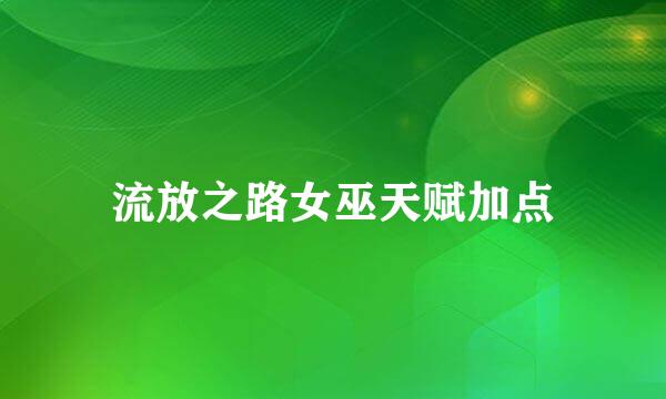 流放之路女巫天赋加点