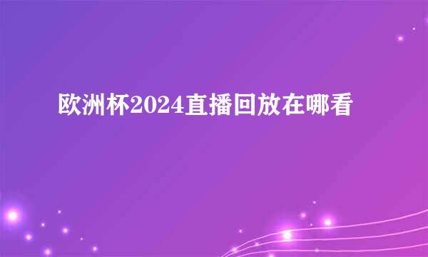 欧洲杯2024直播回放在哪看