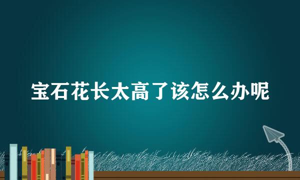 宝石花长太高了该怎么办呢