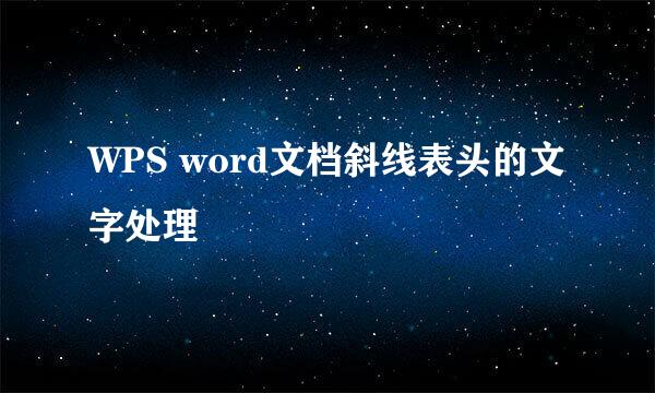 WPS word文档斜线表头的文字处理