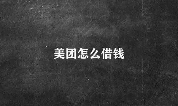 美团怎么借钱