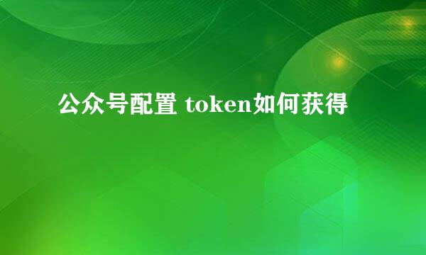 公众号配置 token如何获得