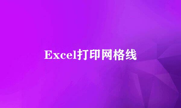 Excel打印网格线