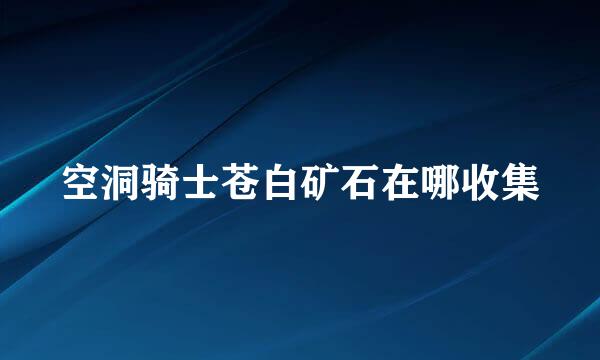 空洞骑士苍白矿石在哪收集