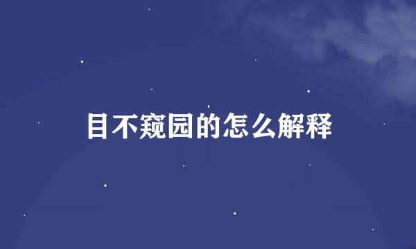 目不窥园的怎么解释
