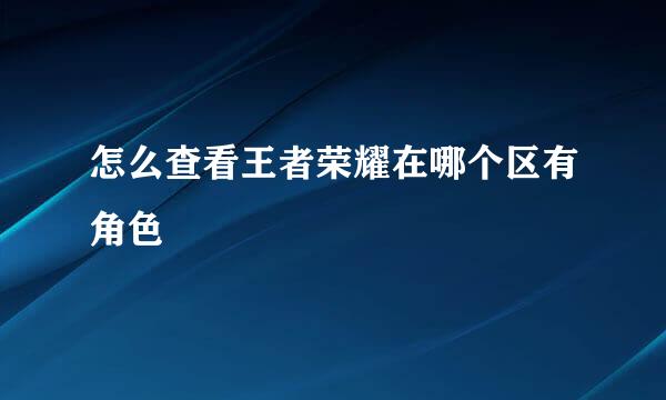 怎么查看王者荣耀在哪个区有角色