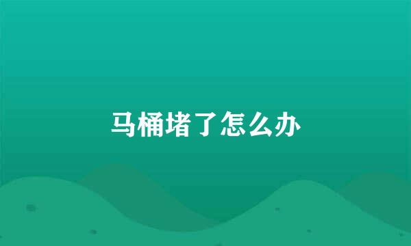 马桶堵了怎么办