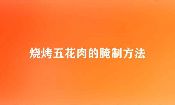 烧烤五花肉的腌制方法