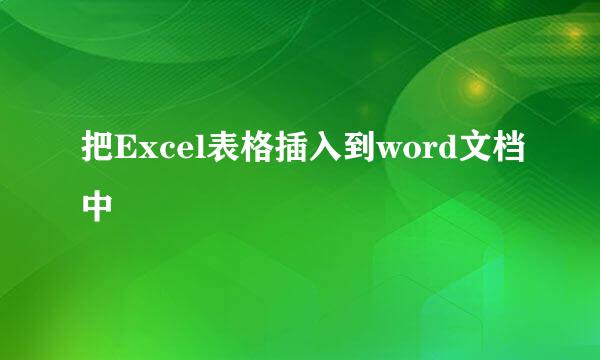 把Excel表格插入到word文档中