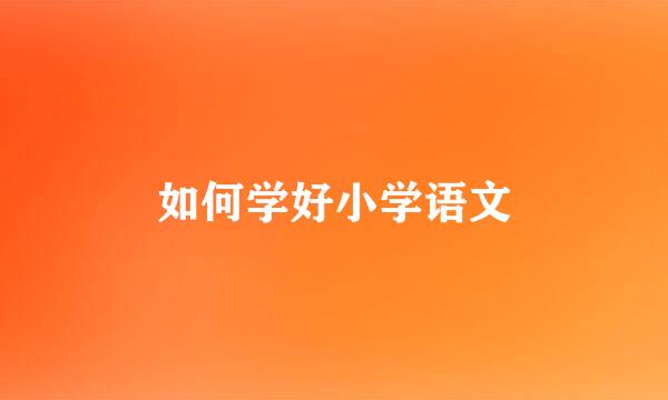 如何学好小学语文