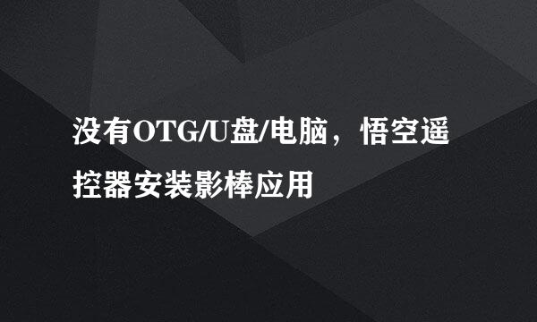 没有OTG/U盘/电脑,悟空遥控器安装影棒应用