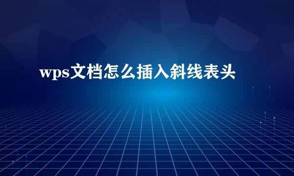 wps文档怎么插入斜线表头