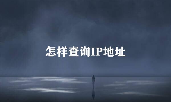 怎样查询IP地址