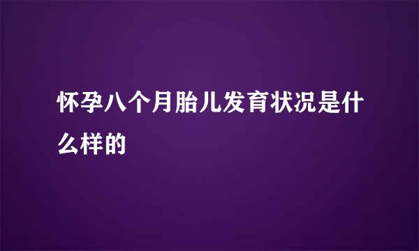 怀孕八个月胎儿发育状况是什么样的