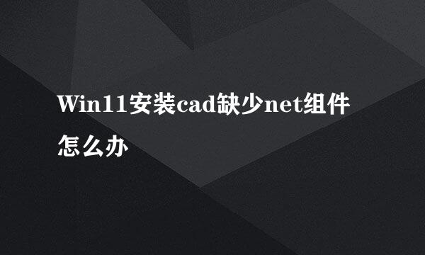 Win11安装cad缺少net组件怎么办