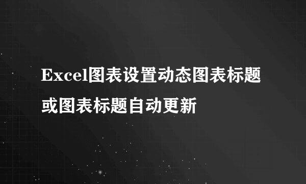 Excel图表设置动态图表标题或图表标题自动更新