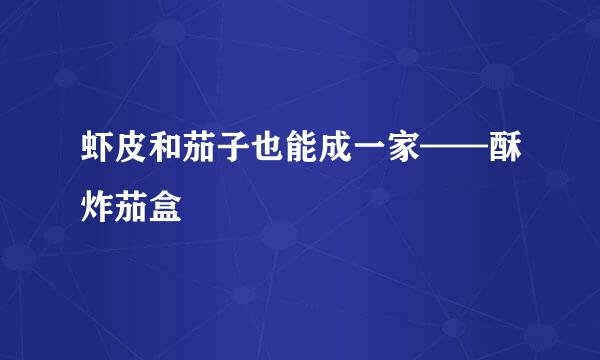 虾皮和茄子也能成一家——酥炸茄盒