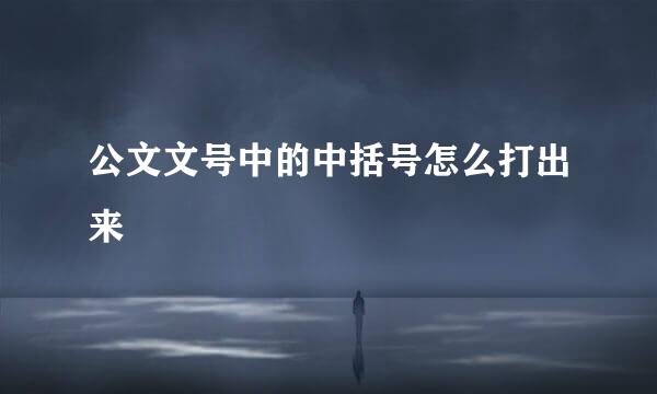 公文文号中的中括号怎么打出来