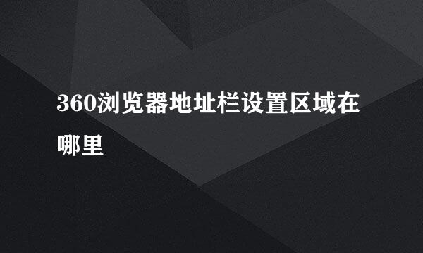 360浏览器地址栏设置区域在哪里