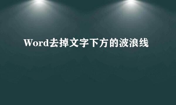 Word去掉文字下方的波浪线