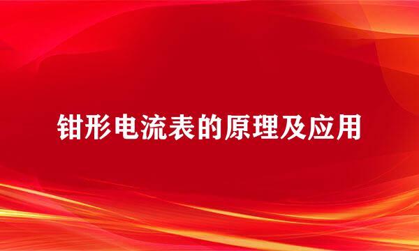 钳形电流表的原理及应用