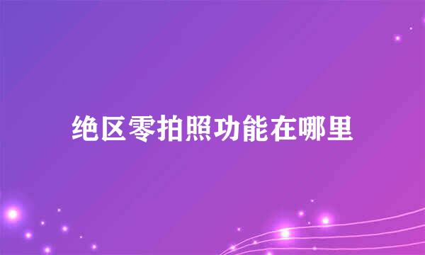 绝区零拍照功能在哪里