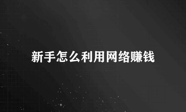 新手怎么利用网络赚钱