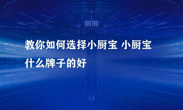 教你如何选择小厨宝 小厨宝什么牌子的好