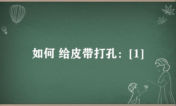 如何 给皮带打孔：[1]