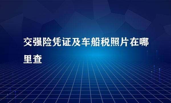 交强险凭证及车船税照片在哪里查