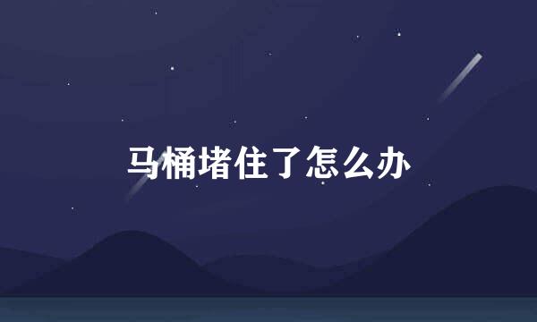 马桶堵住了怎么办