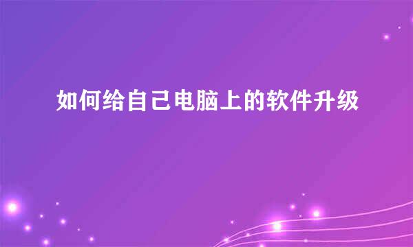 如何给自己电脑上的软件升级