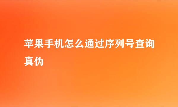 苹果手机怎么通过序列号查询真伪