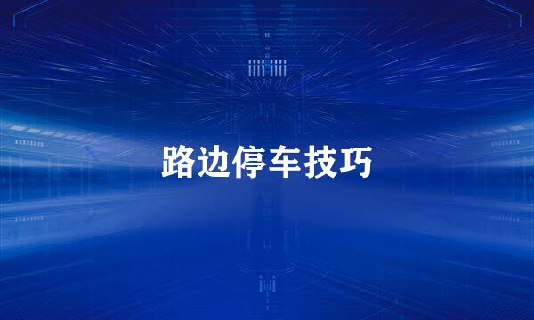 路边停车技巧