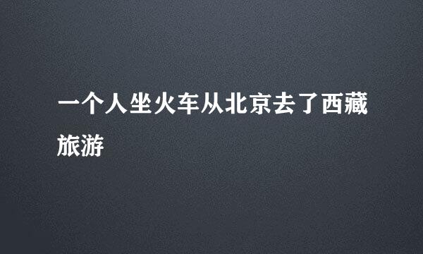 一个人坐火车从北京去了西藏旅游