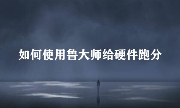 如何使用鲁大师给硬件跑分