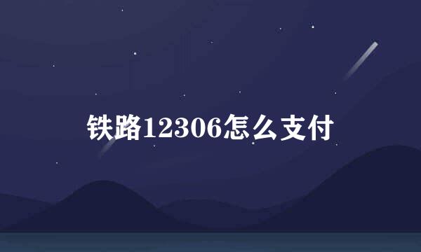铁路12306怎么支付