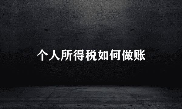 个人所得税如何做账