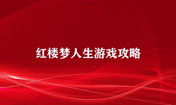 红楼梦人生游戏攻略