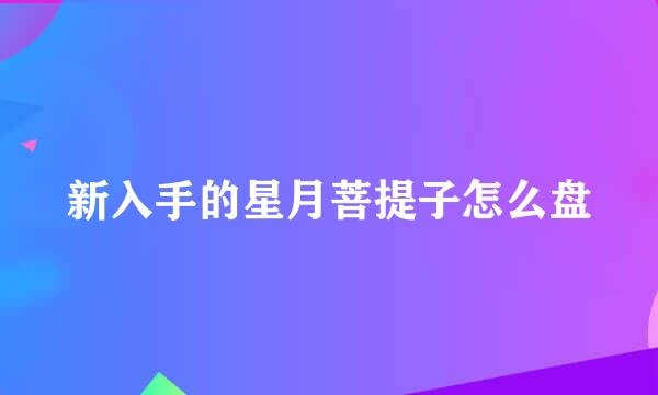 新入手的星月菩提子怎么盘