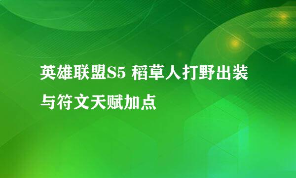 英雄联盟S5 稻草人打野出装与符文天赋加点