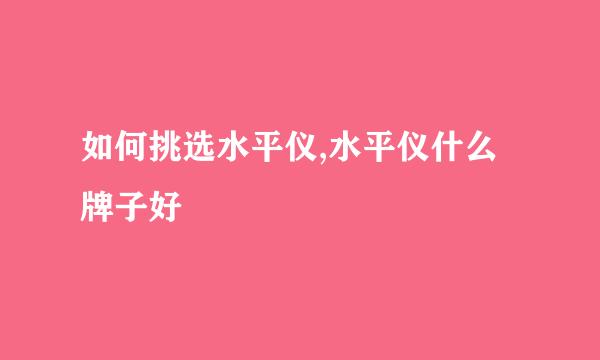 如何挑选水平仪,水平仪什么牌子好