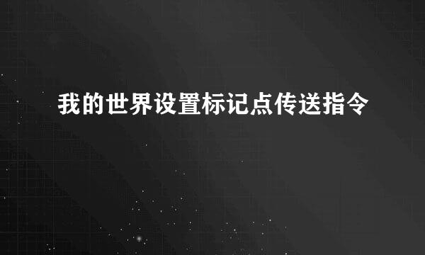 我的世界设置标记点传送指令