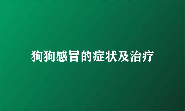狗狗感冒的症状及治疗