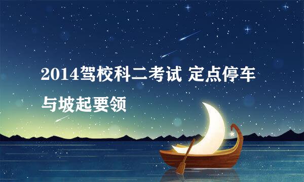 2014驾校科二考试 定点停车与坡起要领