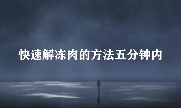 快速解冻肉的方法五分钟内