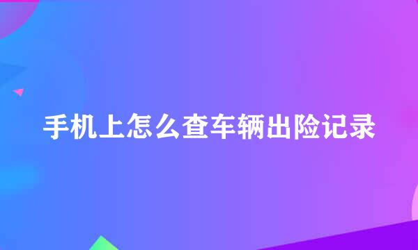 手机上怎么查车辆出险记录