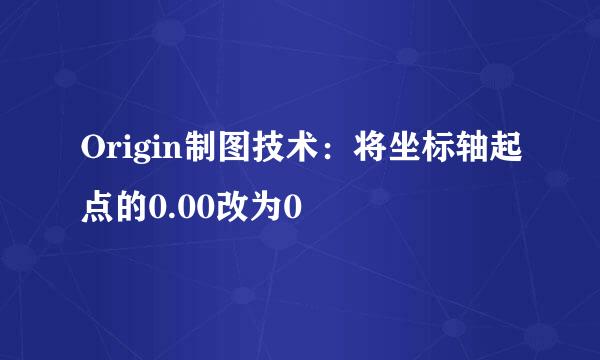 Origin制图技术:将坐标轴起点的0.00改为0