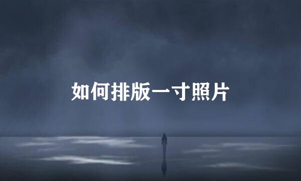 如何排版一寸照片
