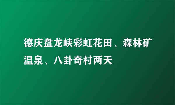 德庆盘龙峡彩虹花田、森林矿温泉、八卦奇村两天